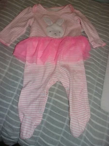GIRLS BABY EASTER BUNNY ONE PIECE 6 MONTH TU TU OUTFIT JUST ONE YOU BY CARTER'S - Picture 1 of 3