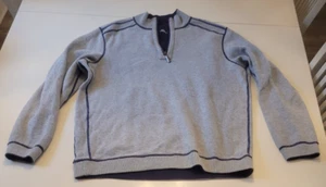 Tommy Bahama Reversible Half Zip Pullover Sweater GREY And Purple Size M - Picture 1 of 5