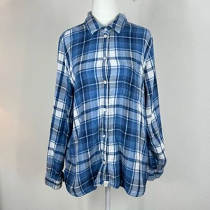 American Eagle Outfitters Womens Shirt Plaid Button Up Boyfriend Fit L - Picture 1 of 13