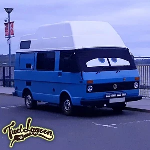 VW LT MK1 Screen Cover Window Blind 21 28 45 50 Blackout Curtain Wrap Eyes Blue - Picture 1 of 4