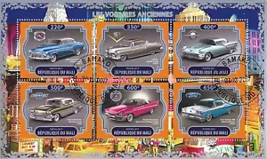 Mini Sheet 2017 Veicoli Usati Auto Automobili Oldtimer Cadillac Chevrolet - Foto 1 di 1
