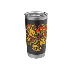Russian Khokhloma Flowers Russian Art Russia Russians Stainless Steel Insulat... - Picture 1 of 7