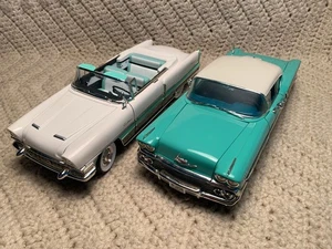 1/18 Ertl/Road Signature Lot Of 2 Fifties Turquois Special 58 Chevy & 55 Packard - Picture 1 of 24