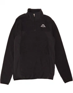 KAPPA Womens Zip Neck Fleece Jumper UK 14 Medium Black BL18 - Picture 1 of 4