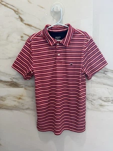 Crown & Ivy Boys Polo Shirt Size Small Red, Blue & white Striped Short Sleeve - Picture 1 of 4