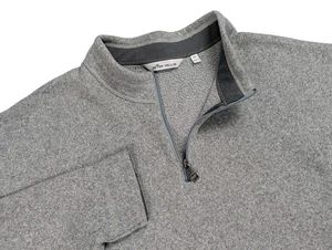 Peter Millar Crown Fleece 1/4 Zip Pullover Herren 4X grau meliert dick Strick Fleece - Bild 1 von 14