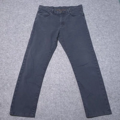 ZEGNA Pants Mens 34 Dark Charcoal Gray Slim Fit 5-Pocket Chino Twill Jeans - Image 1 of 4