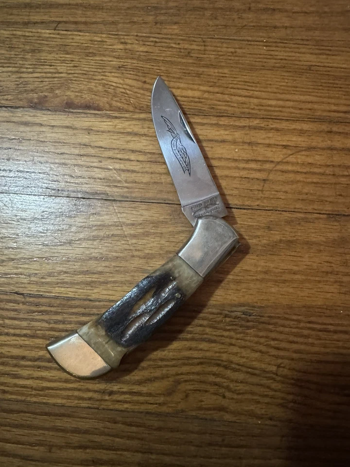 Faca Parker & Son Texas M-1450 – Cabo de barra de areia – Marca Eagle – Com caixa original - Imagem 1 de 3