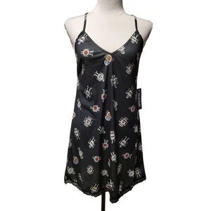 NUEVO CON ETIQUETAS Robot Novedad Estampado Vestido sin Mangas o Camisón Whimsey Vendido en ModCloth Talla S - Imagen 1 de 9