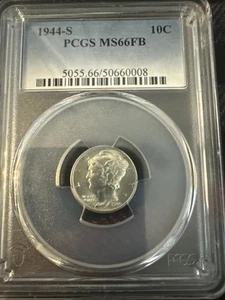 1944 "S" Mercury SILVER Dime 10c NGC MS66 FB  *FULL BANDS* - Picture 1 of 2