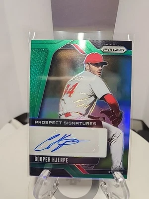 2025 Panini Prizm Prospect Signatures Cooper Hjerpe #PS-CH Green Prizm AU - Image 1 of 2