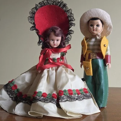 Винтажная кукла Nancy Ann Storybook и кукла ковбой мальчик пластиковые куклы Sleepy Eye - Изображение 1 из 4