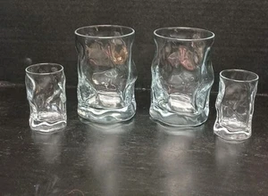 Set Of 4 - 2 Bormioli Rocco Sorgente Rocks Glasses & 2 Matching Shot Glasses  - Picture 1 of 7