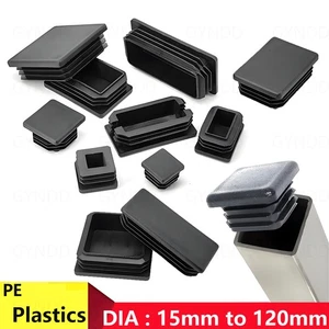 Tapas de extremo cuadrado de PE de plástico para insertos de tubería que cubren pies de muebles 15 mm-120 mm - Imagen 1 de 40