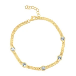 Delicada pulsera de bisel y bordillo - Imagen 1 de 1