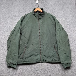 Eddie Bauer Jacket Mens XLT Green Fleece Lined Full Zip Pockets Outdoors - Picture 1 of 12