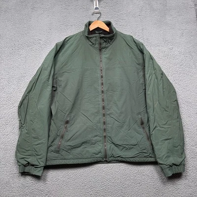 Chaqueta Eddie Bauer Para Hombre XLT Verde Forrada de Vellón Bolsillos con Cremallera Completa Exterior Foto 1 de 4