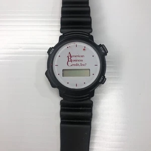X11 ABC American Business Credit Inc Unisex Black LCD Retro Watch Untested - Picture 1 of 6