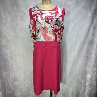 Vestido Vaina Lafayette 148 Para Mujer 10 Rosa Remolino Estampado Mármol Seda Top Mezcla Lana Foto 1 de 4