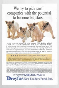 Dreyfus New Leaders Fund, Inc "Pequeñas empresas... gran potencial" 1995 anuncio de colección - Imagen 1 de 1