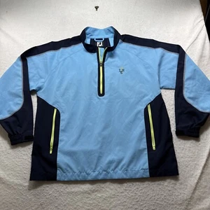 FootJoy Golf Performance 1/4 Zip Pullover Jacket Men Sz XL Baby Blue Rain Gear - Picture 1 of 20