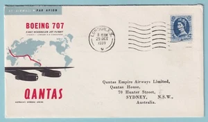 QANTAS FIRST SCHEDULED FLIGHT SERVICE SYDNEY - LONDON OCT 29 1959 - CV239 - Picture 1 of 2