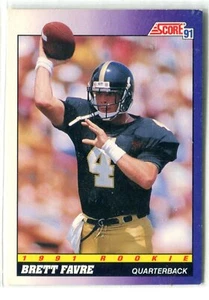 Tarjeta de novato Fleer Brett Favre RC 1991 #611 Hof Falcons Packers (desgaste en las esquinas) - Imagen 1 de 1