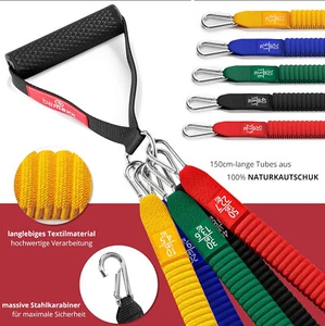 Resistance Bands Widerstandsband Set mit Trainings-eBook - Expander Tubes Bänder - Bild 1 von 3