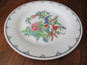 ANTIQUE COLORFUL CHINESE 10 1/2" D. FAMILLE ROSE-PARROT PORCELAIN CABINET PLATE - Picture 1 of 12