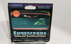 Vtg Windshield Sunscreen Eyes Static Cling 4X60" Auto Art - Picture 1 of 5