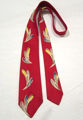 VINTAGE TIE NECKTIE 1940S 1950S MODERN ART DECO ATOMIC MID CENTURY WIDE AS IS 22 - Image 1 of 4