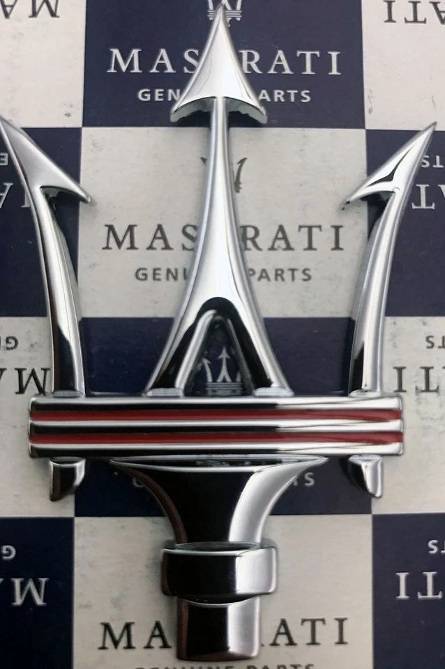 MASERATI EMBLEM TRIDENT NEW 3" X 2-1/8" CHROME - Image 1 of 1