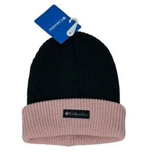 Columbia Youth Whirlibird Youth Cuffed Beanie Knit Pink Green O/S One Size - Picture 1 of 7