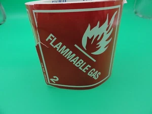 ULINE ROLL FLAMMABLE GAS 2  4"x4" STICKER ROLL - Picture 1 of 3