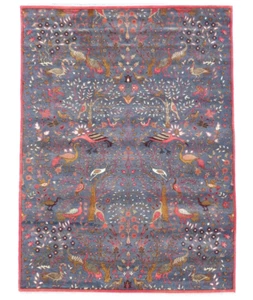 "Alfombra oriental de lana anudada a mano 10X14 azul pájaro (9'10"" x 13'11") - Imagen 1 de 9