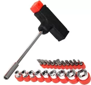 "T" Shaped Handle Socket Set with 11 Bits and 9 Sockets - PS-02620-86 - Picture 1 of 6