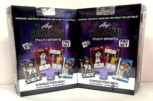 2024 Leaf Collective Multi-Sports 3 Auto Sigillate in Fabbrica Hobby Box Lotto di 2 - Foto 1 di 3