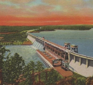 Colorido lino Bagnell Dam Lake Of The Ozarks Missouri Highway 54 vista al atardecer - Imagen 1 de 3