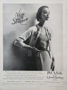 Women's That L.S. 1954 Vestido Ayres Look Traina Norell Indianápolis moda un anuncio - Imagen 1 de 1