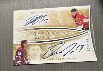 2007-08 SP Authentic Dany Heatley Shane Doan Prestigious Pairings Auto /100 - Image 1 of 2