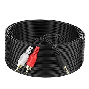 3.5mm to 2 Male RCA Cable - Stereo Audio Adapter Braided Hi-Fi Sound 6FT - Picture 1 of 8