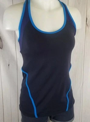 Camiseta sin mangas deportiva pequeña Gapfit para mujer sujetador construido azul púrpura soporte S espalda deportiva Foto 1 de 4