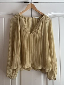 Jonathan Simkhai Neu mit Etikett cremefarbene getrocknete Ananas strukturierte Maisey Bluse Top Gr. M LESEN - Bild 1 von 12