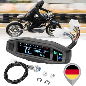 Motorrad Digital LCD Tachometer Kilometerzähler RPM KMH Odometer 12V DE - Bild 1 von 18