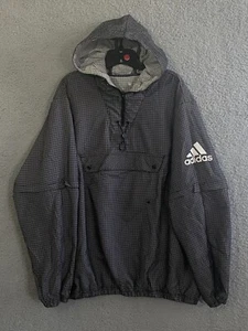 Chaqueta de Correr Adidas Hombre Talla 2X 3M Cortavientos Negra con Cuadros 3M, Raro Encontrar - Imagen 1 de 16