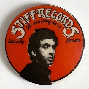 RARE Vintage 1978 STIFF ECORDS promo pin JONA LEWIE badge 1.25" button - Picture 1 of 2