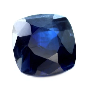 Certified 2.13 ct Natural Blue Sapphire SI Clarity Madagascar 7 mm Cushion - Picture 1 of 2