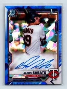 Aaron Sabato 2021 Bowman Sapphire Edition #BSPA-AS Autographs Auto - Picture 1 of 2