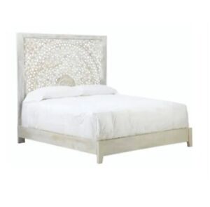 Anthropologie Lombok bed dupe - Home Decorators Chennai White Wash Queen Bed