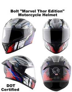 Vega Bolt "Marvel Thor Edition" DOT Certified Full Face Motorcycle Helmet - Picture 1 of 14